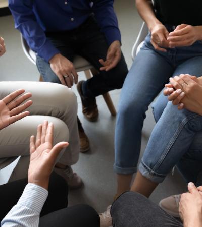 people participating in an ESL conversation circle