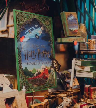 Harry Potter books on display