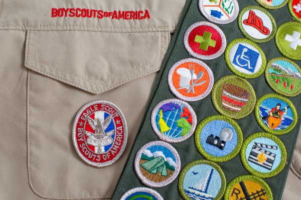 Photograph of Boy Scouts badges