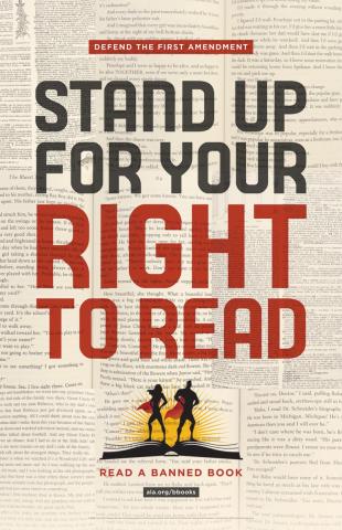 Banned Books Week poster: Stand Up for Your Right to Read