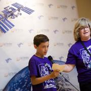 Children participating in NASA downlink