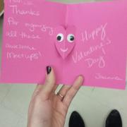 Valentine's Day card made at Friend Speed Dating 