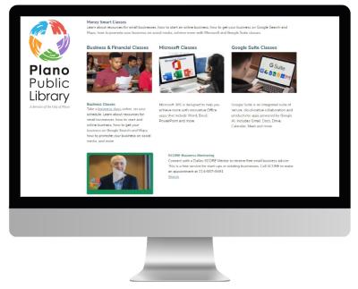 Screenshot of Plano Public Library's Money Smart page