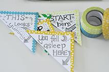 These page-corner bookmarks serve as a colorful reminder to keep reading. Photo courtesy of Molly Balint from MommyCoddle