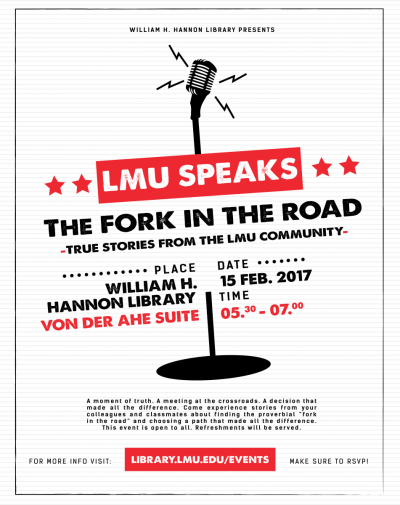 Poster for LMU Speaks 