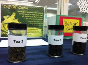 Mystery teas at the Kishwaukee College Sniff Off Contest.