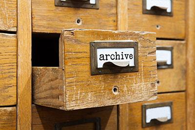 Archive card catalog