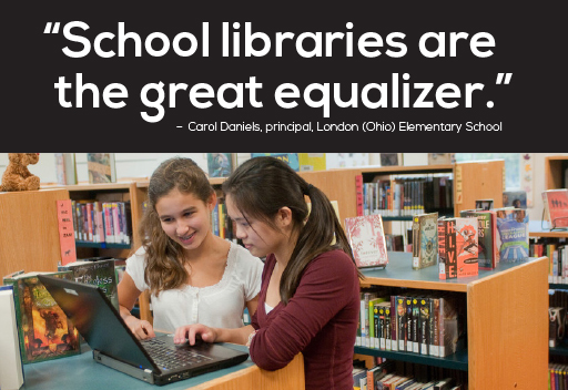 School libraries are the great equalizer quote photo