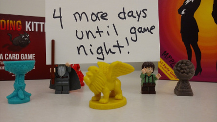 Sign reading "4 more days until game night!"