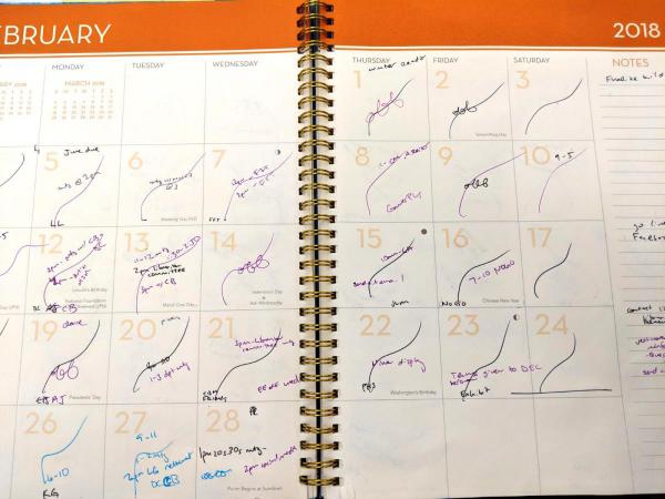 Day-book calendar 