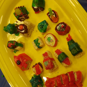 Candy sushi plate from Ultimate Teen Chef (Evansville Vanderburgh Public Library)