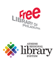 Free Library of Philadelphia and Athens Regional Library System Logos