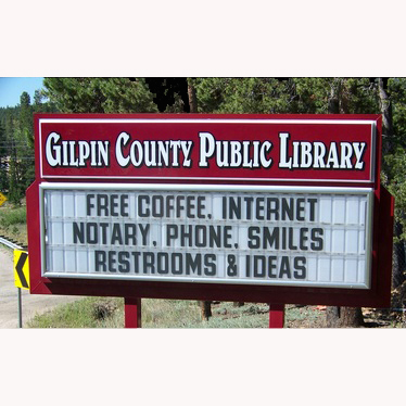 Gilpin County Public Library marquee