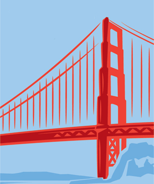 Golden Gate Bridge on Blue Sky