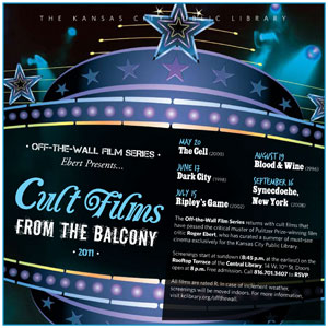 Poster for the Kansas City Public Library’s “Cult Films From the Balcony” film festival.