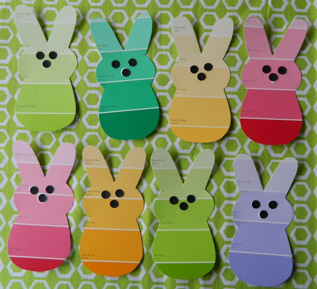 Paint chip bunny garland