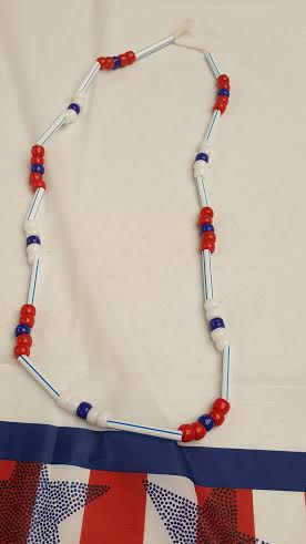 Red white and blue necklace