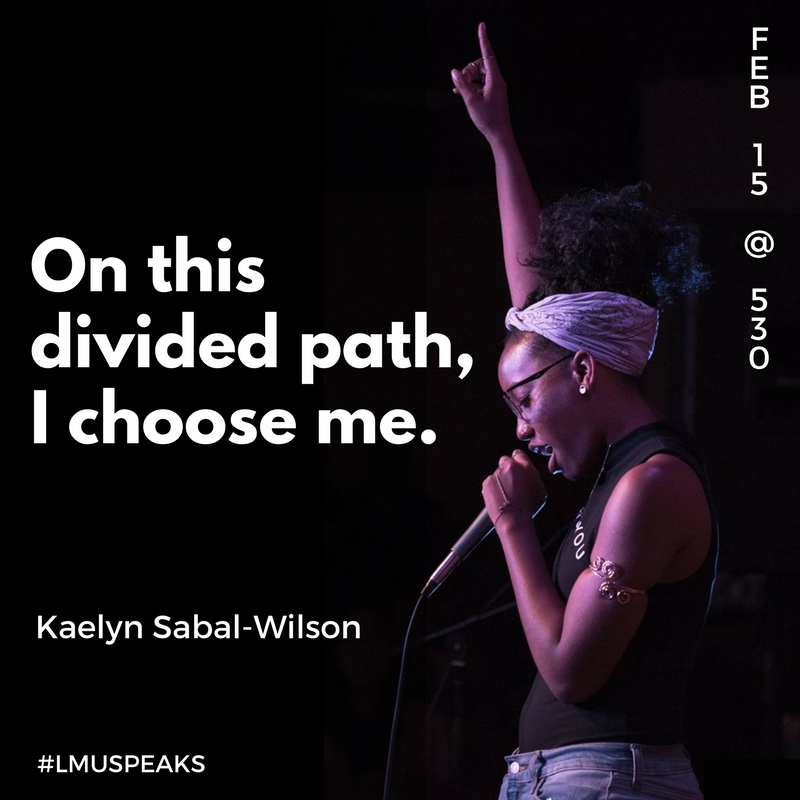 On this divided path, I choose me--poster for LMU speaks 