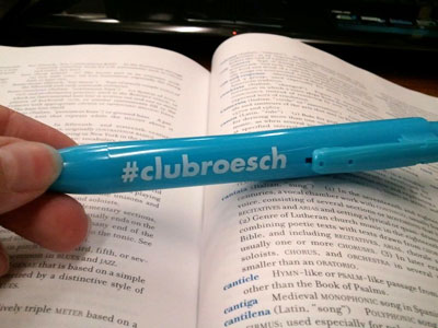 #clubroesch highlighter photo shared by a University of Dayton student via Twitter.
