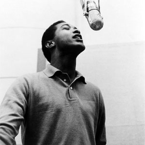 Sam Cooke singing into a microphone (Library of Congress)