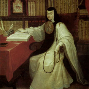 Portrait of Sor Juana Inés de la Cruz by Miguel Cabrera (1750) (Wikipedia Commons)