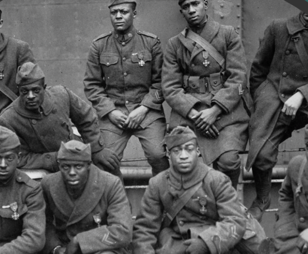 A group of African American soldiers in World War I
