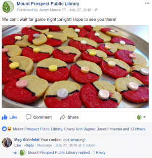 Picture of cookies posted in a Facebook Event
