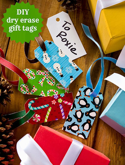 DIY dry erase gift tags