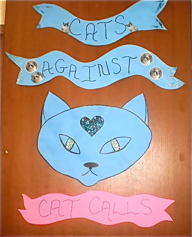 "Cats Against Cat Calling" display