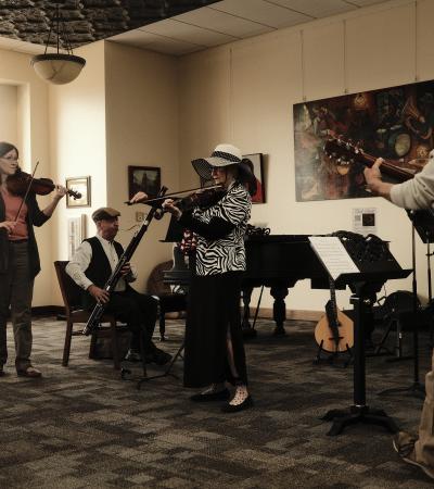 Irish band playing during the event