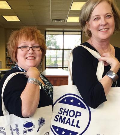 Library staff model Shop Small tote bags