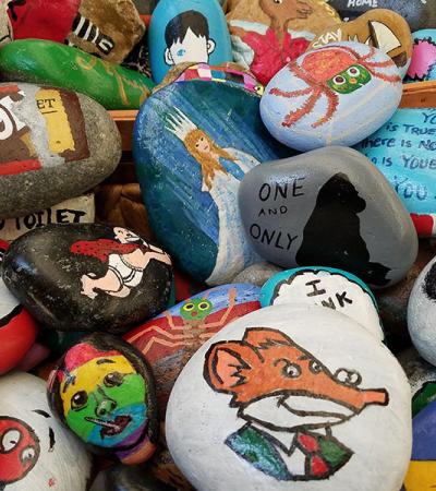 Completed rocks for the Reading Rocks program