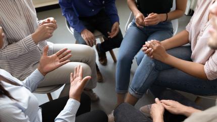 people participating in an ESL conversation circle