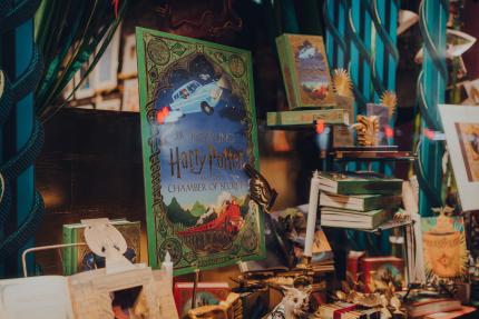 Harry Potter books on display