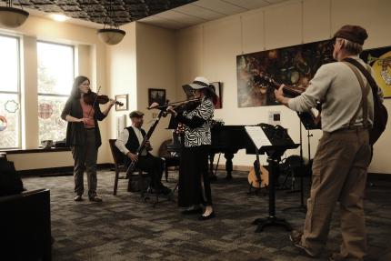 Irish band playing during the event