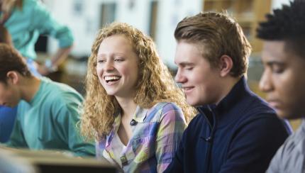 young people laughing