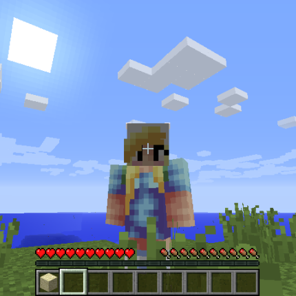 Your humble guide, in her Minecraft form Screenshot of the author's Minecraft character
