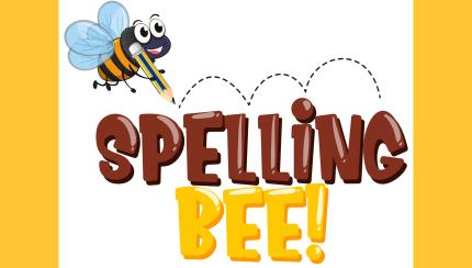 Illustration of a bee and the words "Spelling Bee!"