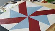Barn quilt Wooden square painted to look like a quilt square