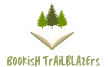 Bookish Trailblazers logo. Image shows three trees coming out of an open book.