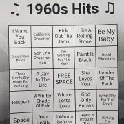 1960s Hits Bingo Card