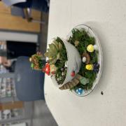 Photograph of a finished Teacup Fairy Garden