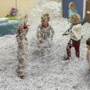 Kids playing in the "snow"