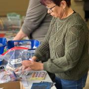 Participant choosing art materials