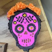 Finished Pinata shaped like a skull