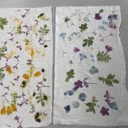 completed flower dye pieces
