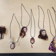 Finished cameo doll head necklaces