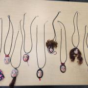 Finished cameo doll head necklaces