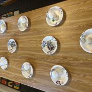 Dragon eggs on plates ready for decoration