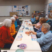 A group of seniors playing bingo